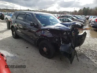 2015 Ford Utility Police Interceptor with VIN 1FM5K8AR2FGA70476, listed as a Copart auction lot 80536514 with 0 mi miles and Salvage Title. Bid and sale history available at carsss.com. Image 4.