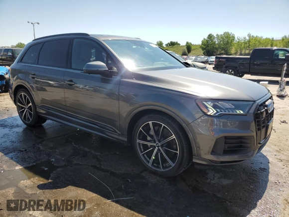 2020 Audi Q7 Prestige with VIN WA1VXAF71LD003878, listed as a Copart auction lot 60166025 with 34,093 mi miles and Salvage title. Bid and sale history available at DreamBid. Image 4.