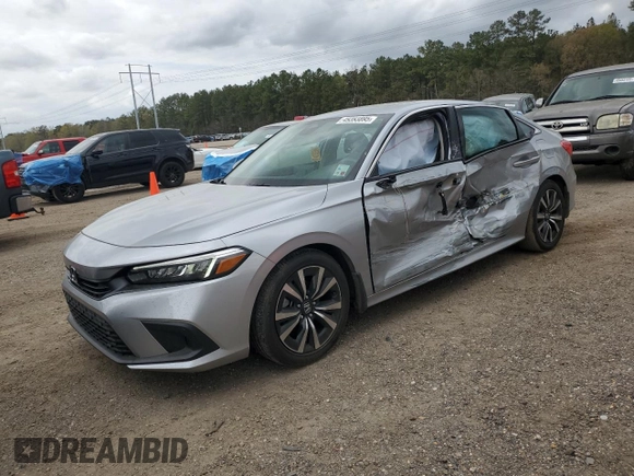 2023 Honda Civic Sedan EX with VIN 2HGFE1F73PH323018, listed as a Copart auction lot 49393895 with 17,712 mi miles and Salvage Title. Bid and sale history available at carsss.com. Image 1.