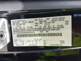 2017 Ford Escape SE with VIN 1FMCU9GD4HUE72510, listed as a IAAI auction lot 41932364 with 115,991 mi miles. Bid and sale history available at carsss.com. Image 9.