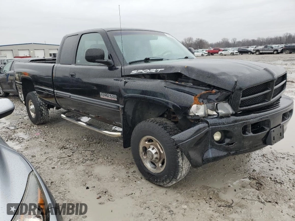2001 Dodge Ram 2500 with VIN 1B7KF23661J187680, listed as a Copart auction lot 43448855 with 0 mi miles and Clean Title. Bid and sale history available at carsss.com. Image 4.