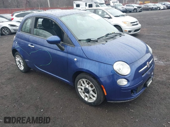 2013 FIAT 500 Pop with VIN 3C3CFFAR5DT592018, listed as a IAAI auction lot 41931582 with 156,194 mi miles. Bid and sale history available at carsss.com. Image 1.