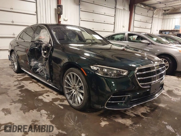 2022 Mercedes-Benz S-Class S 500 with VIN W1K6G6DB7NA068646, listed as a IAAI auction lot 41534167 with 17,931 mi miles. Bid and sale history available at carsss.com. Image 1.