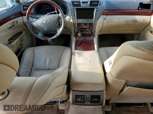 2008 Lexus LS 460 L with VIN JTHGL46F985022438, listed as a Copart auction lot 49938335 with 174,887 mi miles and Salvage title. Bid and sale history available at DreamBid. Image 8.
