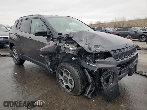 2022 Jeep Compass Trailhawk с VIN 3C4NJDDB4NT199957, выставлен на аукционе Copart как лот 48249455 с пробегом 29 657 миль миль и Списание • Salvage title. История ставок и продаж доступна на DreamBid. Изображение 4.