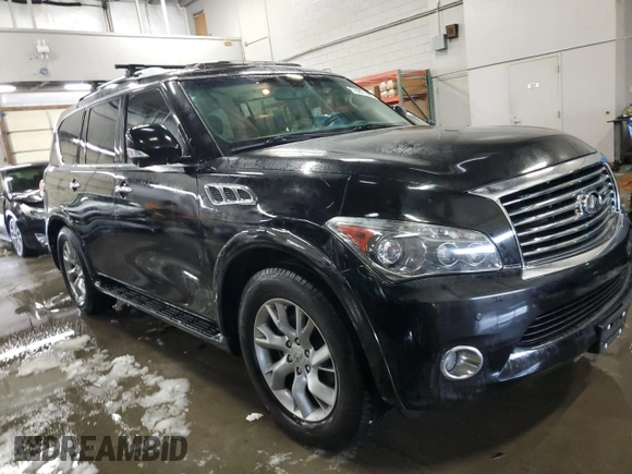 2012 Infiniti QX56 7-passenger with VIN JN8AZ2NE5C9015530, listed as a Copart auction lot 78957604 with 120,104 mi miles and Salvage Title. Bid and sale history available at carsss.com. Image 4.