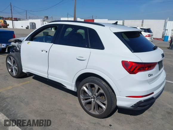 2021 Audi Q3 S line Premium Plus with VIN WA1EECF31M1063905, listed as a IAAI auction lot 41588919 with 31,739 mi miles and . Bid and sale history available at DreamBid. Image 3.