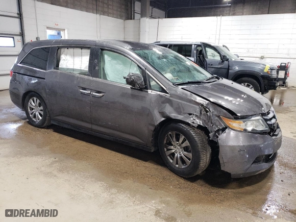 2016 Honda Odyssey SE with VIN 5FNRL5H33GB046380, listed as a Copart auction lot 53477755 with 107,205 mi miles and Salvage Title. Bid and sale history available at carsss.com. Image 4.