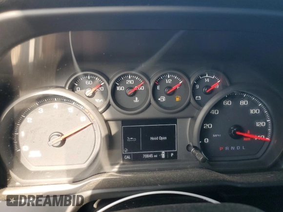2022 Chevrolet Silverado 1500 with VIN 1GB2WLE78NF328371, listed as a Copart auction lot 53753955 with 70,645 mi miles and Salvage Title. Bid and sale history available at DreamBid. Image 9.