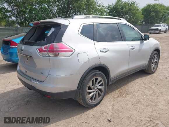 2015 Nissan Rogue SL with VIN 5N1AT2MT2FC875854, listed as a IAAI auction lot 41921295 with 44,055 mi miles. Bid and sale history available at carsss.com. Image 4.