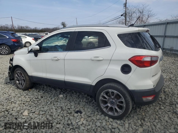 2018 Ford EcoSport Titanium z VIN MAJ6P1WL6JC245470, wystawiony jako Copart lot #47725225 z przebiegiem 190 034 mil mil oraz Szkody całkowita. Historia ofert i sprzedaży dostępna na DreamBid. Obrazek 2.