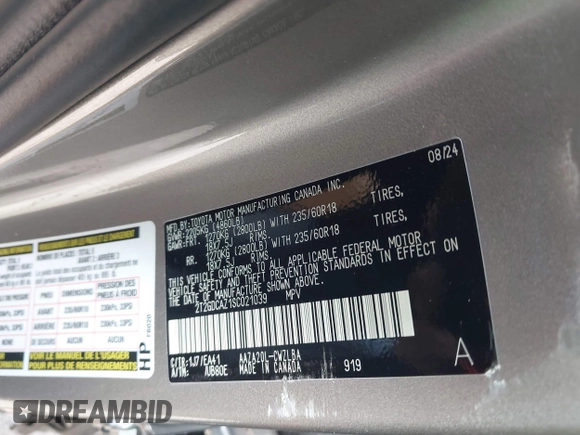 2025 Lexus NX with VIN 2T2GDCAZ1SC021039, listed as a IAAI auction lot 40957519 with 897 mi miles. Bid and sale history available at carsss.com. Image 9.