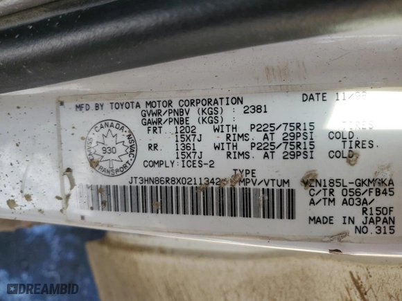 1999 Toyota 4Runner SR5 with VIN JT3HN86R8X0211342, listed as a Copart auction lot 47852645 with 346,444 mi miles and Salvage Title. Bid and sale history available at carsss.com. Image 13.