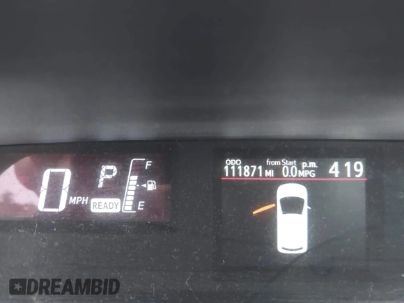 2015 Toyota Prius One with VIN JTDKDTB32F1098845, listed as a IAAI auction lot 42124053 with 111,871 mi miles and . Bid and sale history available at carsss.com. Image 15.