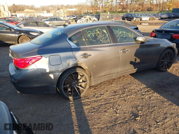 2014 Infiniti Q50 Sport with VIN JN1BV7AR0EM689590, listed as a IAAI auction lot 41766451 with Not Provided miles and . Bid and sale history available at DreamBid. Image 4.