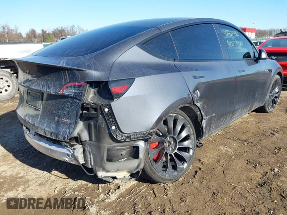 2023 Tesla Model Y Performance with VIN 7SAYGDEF1PF674417, listed as a IAAI auction lot 41421594 with 28,928 mi miles and . Bid and sale history available at DreamBid. Image 6.
