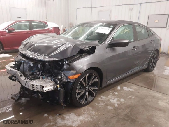 2019 Honda Civic Sedan Sport with VIN 2HGFC2F88KH556681, listed as a IAAI auction lot 41585019 with 92,349 mi miles. Bid and sale history available at carsss.com. Image 2.