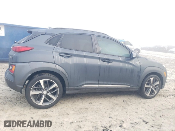 2021 Hyundai Kona Ultimate with VIN KM8K53A57MU606301, listed as a Copart auction lot 85510014 with 46,014 mi miles and Salvage Title. Bid and sale history available at carsss.com. Image 3.