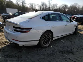 2021 Genesis G80 2.5T with VIN KMTGB4SC1MU078178, listed as a Copart auction lot 43626885 with Not Provided miles and Salvage Title. Bid and sale history available at DreamBid. Image 3.