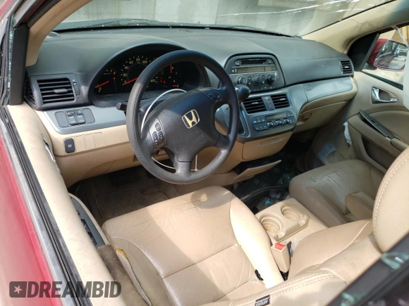 2006 Honda Odyssey EX z VIN 5FNRL38436B058444, wystawiony jako Copart lot #70381084 z przebiegiem 181 928 mil mil oraz Szkoda całkowita • Salvage title. Historia ofert i sprzedaży dostępna na DreamBid. Obrazek 8.