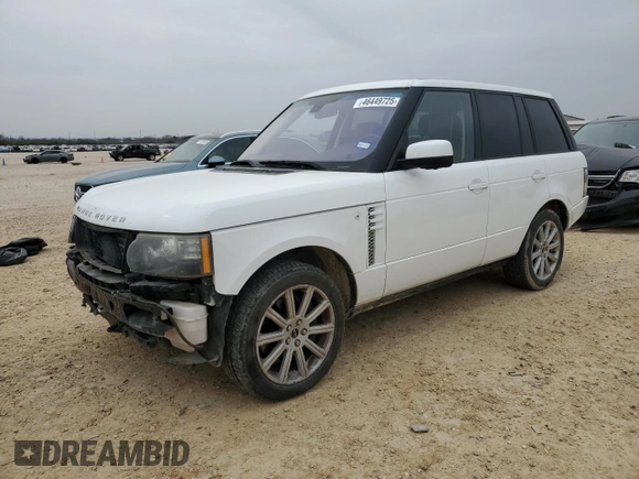 2012 Land Rover Range Rover SC with VIN SALMF1E43CA377866, listed as a Copart auction lot 46449725 with 179,514 mi miles and Salvage title. Bid and sale history available at DreamBid. Image 1.