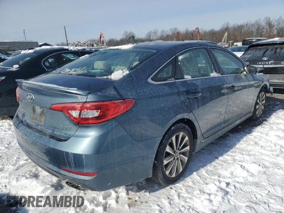2017 Hyundai Sonata Sport with VIN 5NPE34AF0HH439270, listed as a Copart auction lot 89333675 with 194,457 mi miles and Salvage Title. Bid and sale history available at DreamBid. Image 3.