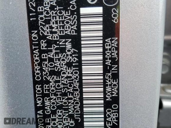 2024 Toyota Prius LE with VIN JTDADABU4R3011917, listed as a Copart auction lot 61184665 with 6,612 mi miles and Salvage title. Bid and sale history available at DreamBid. Image 12.