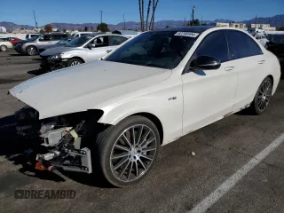 2018 Mercedes-Benz C 43 AMG with VIN 55SWF6EB9JU240378, listed as a Copart auction lot 82298494 with 79,513 mi miles and Salvage Title. Bid and sale history available at carsss.com. Image 1.