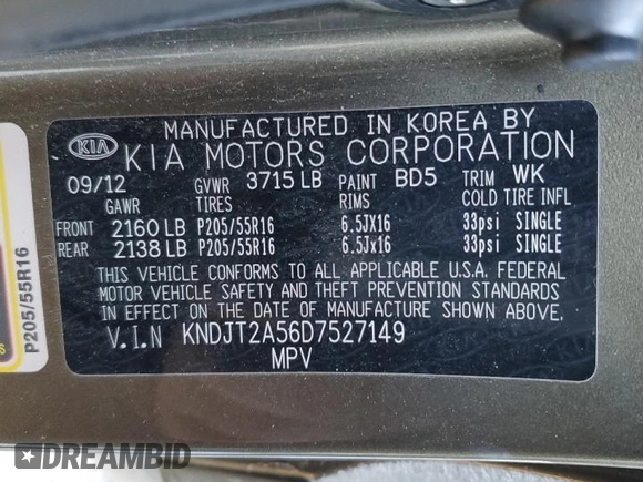 2013 Kia Soul with VIN KNDJT2A56D7527149, listed as a Copart auction lot 42007935 with 85,073 mi miles and Salvage Title. Bid and sale history available at carsss.com. Image 15.