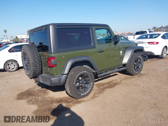2021 Jeep Wrangler Sport S with VIN 1C4HJXAG0MW552427, listed as a IAAI auction lot 41643643 with 53,013 mi miles and . Bid and sale history available at DreamBid. Image 4.