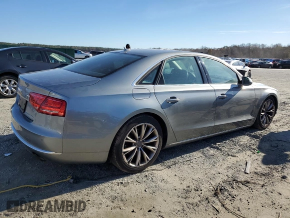 2013 Audi A8 3.0L with VIN WAUAGAFD6DN012546, listed as a Copart auction lot 82210024 with 121,004 mi miles and Clean title. Bid and sale history available at DreamBid. Image 3.