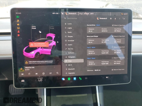 2020 Tesla Model 3 Standard Range Plus z VIN 5YJ3E1EA7LF606441, wystawiony jako Copart lot #53382915 z przebiegiem 56 113 mil mil oraz Szkoda całkowita • Salvage title. Historia ofert i sprzedaży dostępna na DreamBid. Obrazek 9.
