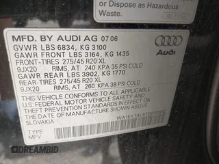 2007 Audi Q7 Premium Plus with VIN WA1EY74L97D030932, listed as a IAAI auction lot 42454256 with 110,871 mi miles and . Bid and sale history available at DreamBid. Image 9.