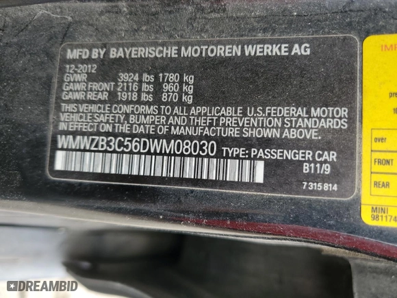 2013 MINI Cooper Countryman with VIN WMWZB3C56DWM08030, listed as a Copart auction lot 50261555 with 91,111 mi miles and Salvage Title. Bid and sale history available at carsss.com. Image 12.