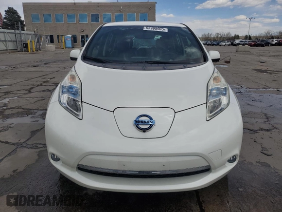 2013 Nissan LEAF SV with VIN 1N4AZ0CP7DC408914, listed as a Copart auction lot 53995905 with 63,652 mi miles and Salvage Title. Bid and sale history available at carsss.com. Image 5.