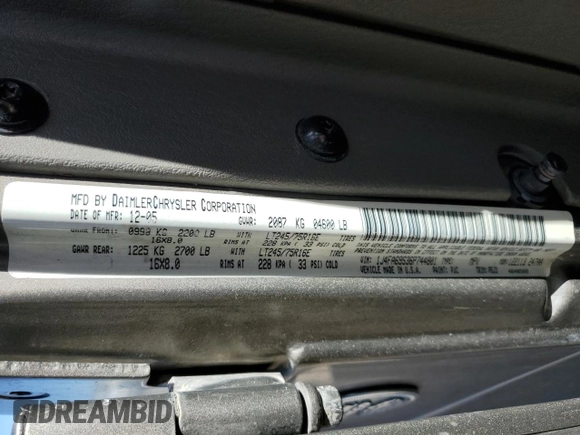 2006 Jeep Wrangler Rubicon with VIN 1J4FA69S36P744801, listed as a Copart auction lot 46541575 with 164,347 mi miles and Salvage title. Bid and sale history available at DreamBid. Image 12.