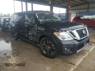 2020 Nissan Armada Platinum with VIN JN8AY2NF5L9360925, listed as a Copart auction lot 73123524 with Not Provided miles and Salvage Title. Bid and sale history available at carsss.com. Image 4.
