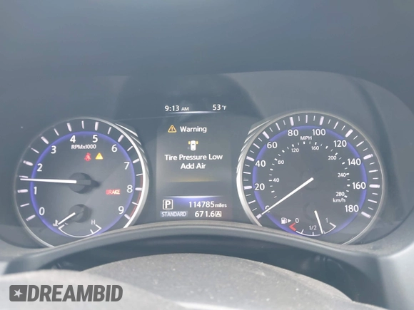 2014 Infiniti Q50 with VIN JN1BV7AP6EM689012, listed as a IAAI auction lot 42063216 with 114,785 mi miles and . Bid and sale history available at DreamBid. Image 7.