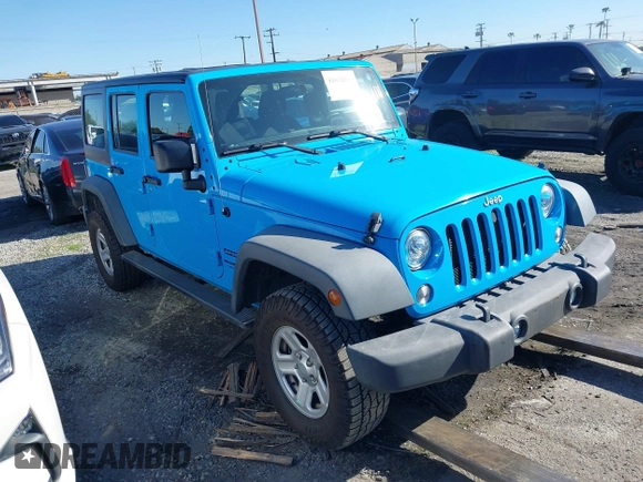 2018 Jeep Wrangler Unlimited Sport with VIN 1C4BJWDG8JL909376, listed as a IAAI auction lot 41632019 with 40,968 mi miles and . Bid and sale history available at DreamBid. Image 1.