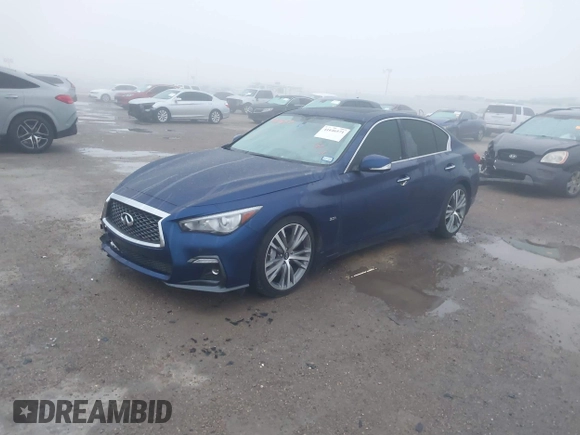 2019 Infiniti Q50 Luxe with VIN JN1EV7AP7KM519475, listed as a IAAI auction lot 41646571 with 39,155 mi miles and . Bid and sale history available at DreamBid. Image 2.