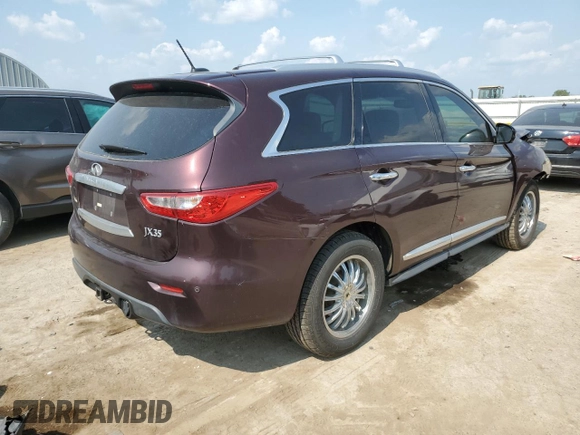 2013 Infiniti JX35 with VIN 5N1AL0MM0DC311047, listed as a Copart auction lot 65071224 with 187,856 mi miles and Salvage Title. Bid and sale history available at carsss.com. Image 3.