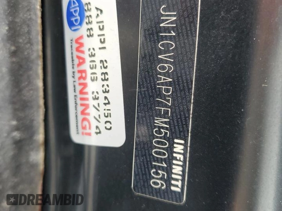 2015 Infiniti Q40 with VIN JN1CV6AP7FM500156, listed as a Copart auction lot 79787603 with Not Provided miles and Salvage Title. Bid and sale history available at DreamBid. Image 12.
