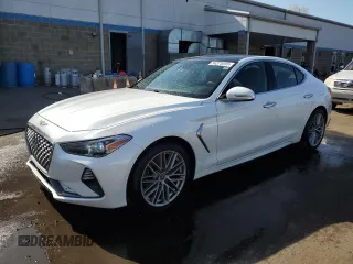 2021 Genesis G70 2.0T with VIN KMTG34LA8MU072565, listed as a Copart auction lot 54375895 with 93,275 mi miles and Salvage title. Bid and sale history available at DreamBid. Image 1.