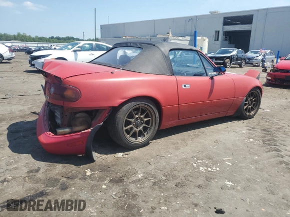 1993 Mazda MX-5 Miata z VIN JM1NA3511P0406871, wystawiony jako Copart lot #62239125 z przebiegiem 217 379 mil mil oraz Szkoda całkowita • Salvage title. Historia ofert i sprzedaży dostępna na DreamBid. Obrazek 3.