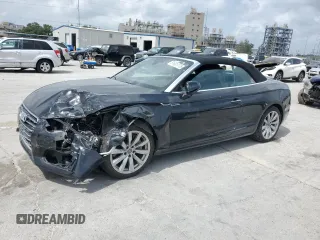 2018 Audi A5 Cabriolet Premium Plus z VIN WAUYNGF5XJN011766, wystawiony jako Copart lot #51601775 z przebiegiem Nie podano mil oraz Szkoda całkowita • Salvage title. Historia ofert i sprzedaży dostępna na DreamBid. Obrazek 1.