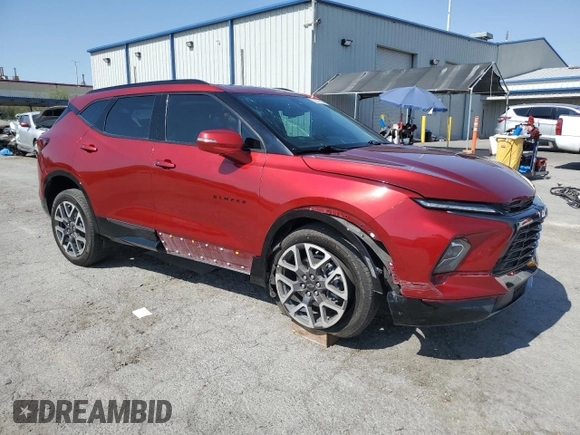 2024 Chevrolet Blazer RS with VIN 3GNKBKRS7RS119504, listed as a Copart auction lot 62578935 with 30,253 mi miles and Salvage title. Bid and sale history available at DreamBid. Image 4.