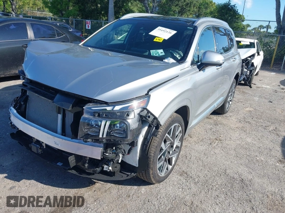 2023 Hyundai Santa Fe Calligraphy with VIN 5NMS54AL2PH560512, listed as a IAAI auction lot 39492126 with 6,379 mi miles and . Bid and sale history available at DreamBid. Image 2.