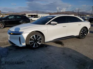 2024 Lucid Air Pure with VIN 50EA1PGA5RA001365, listed as a Copart auction lot 42654165 with 8,878 mi miles and Salvage Title. Bid and sale history available at carsss.com. Image 1.