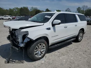 2022 GMC Yukon XL SLT z VIN 1GKS2GKDXNR279332, wystawiony jako Copart lot #53348725 z przebiegiem 81 489 mil mil oraz Szkoda całkowita • Salvage title. Historia ofert i sprzedaży dostępna na DreamBid. Obrazek 1.
