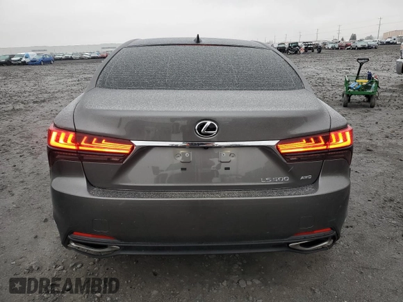 2021 Lexus LS with VIN JTHD51GF6M5009182, listed as a Copart auction lot 82450504 with 7,574 mi miles and Salvage Title. Bid and sale history available at carsss.com. Image 6.